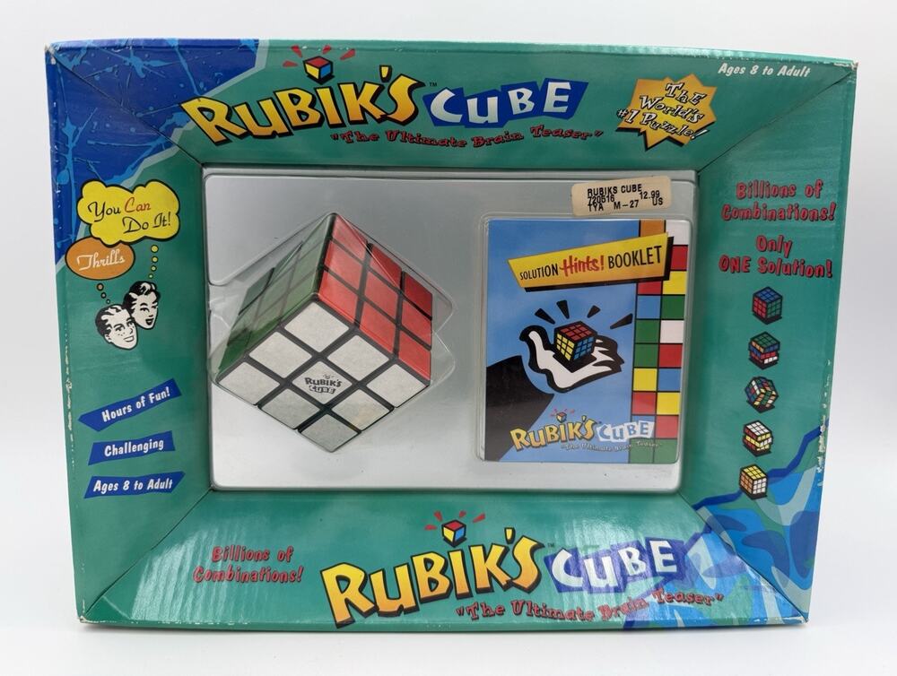 Vtg Rubiks Cube with Solution Hints Booklet Brain Puzzle New